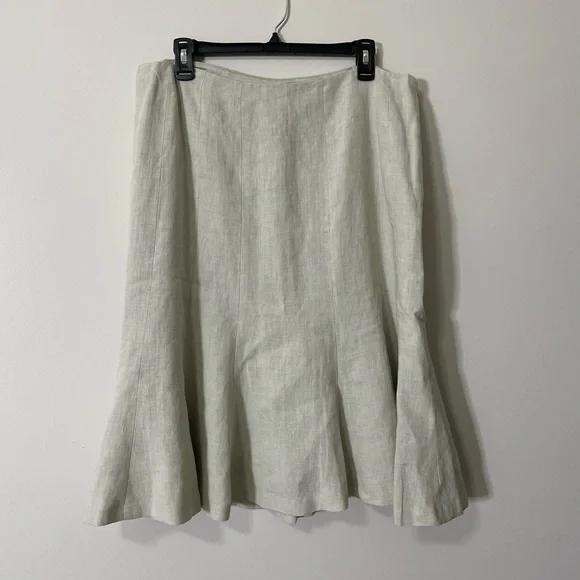 Lauren Ralph Lauren Light Sage Green Linen Skirt Size 14 - Picture 7 of 7